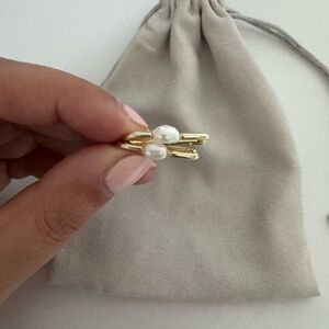 Kendra Scott Gold and Pearl Earrings